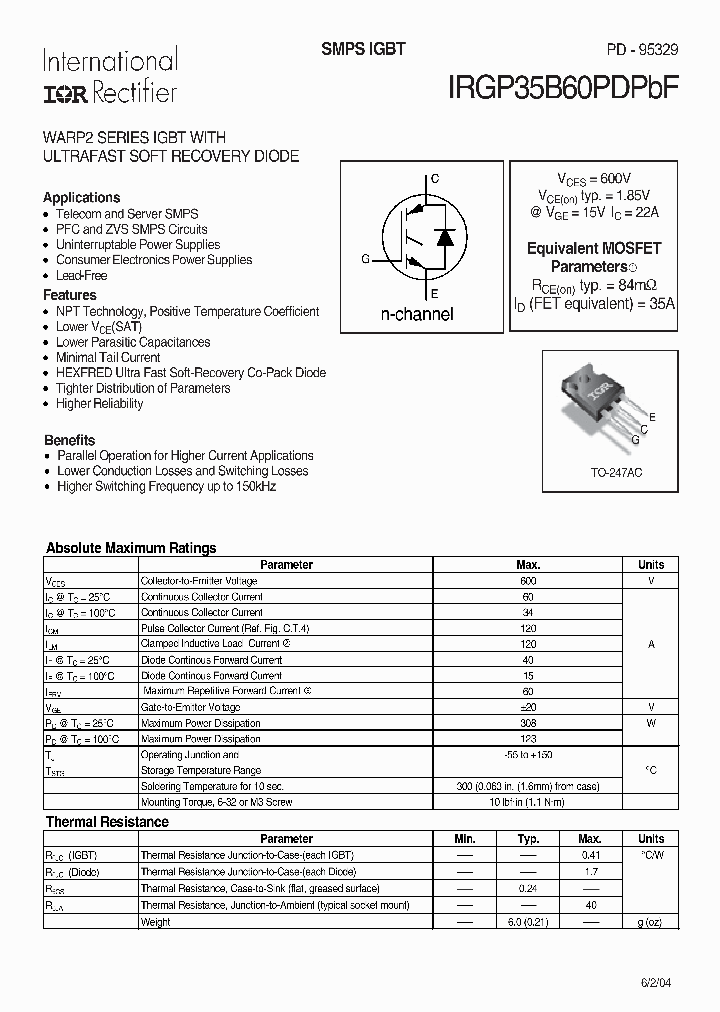 IRGP35B60PDPBF-15_8252361.PDF Datasheet