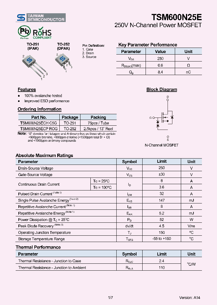 TSM600N25E_8253701.PDF Datasheet