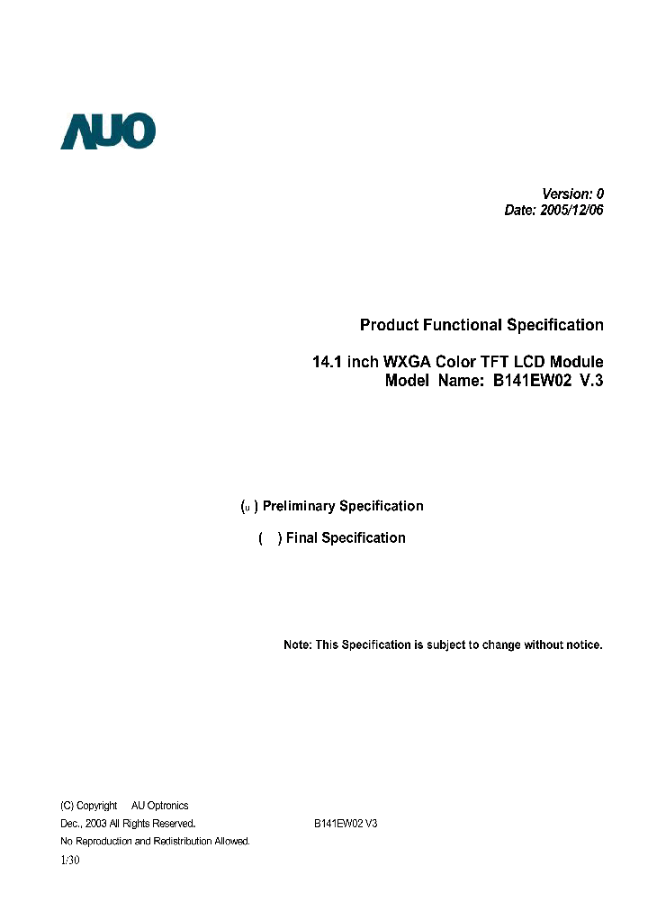 B141EW02-V3_7854315.PDF Datasheet