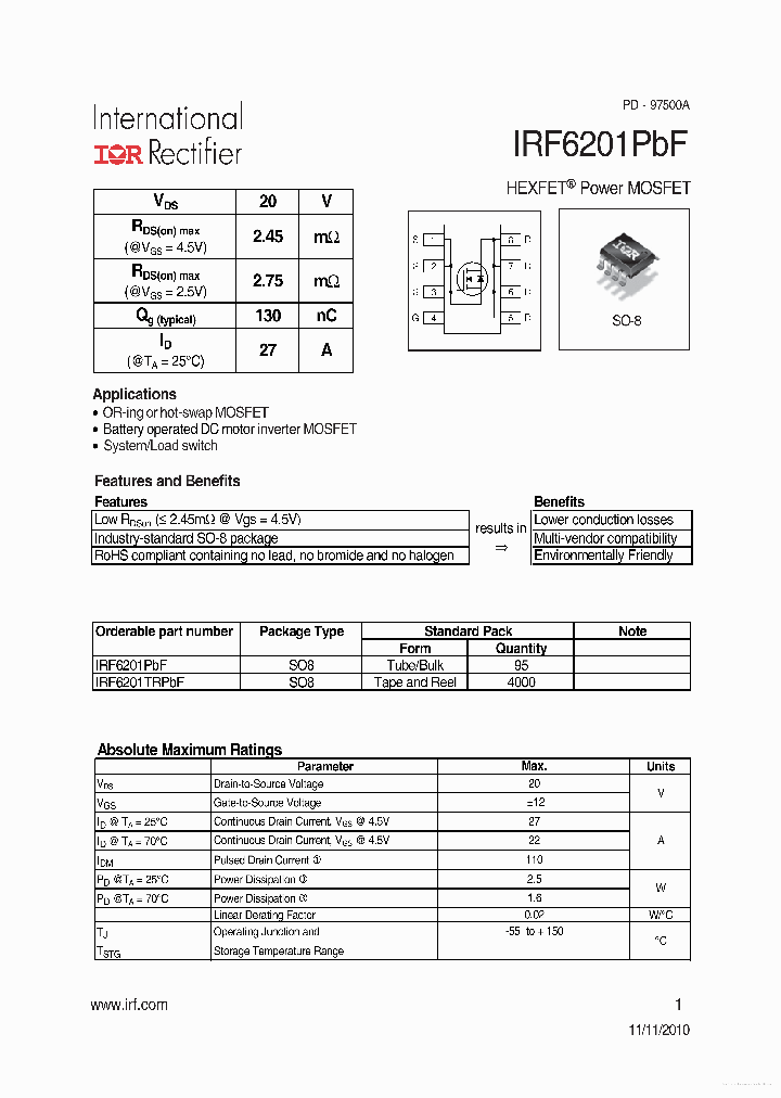 IRF6201PBF_7858434.PDF Datasheet