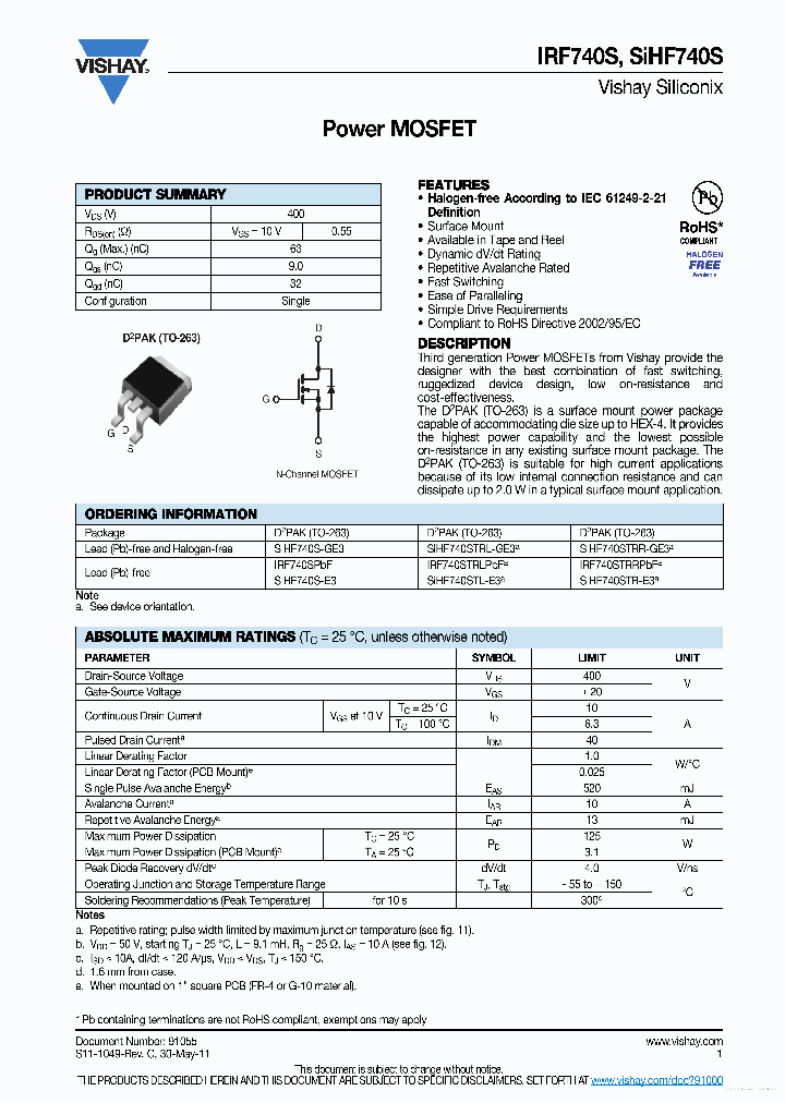 SIHF740S_7861865.PDF Datasheet