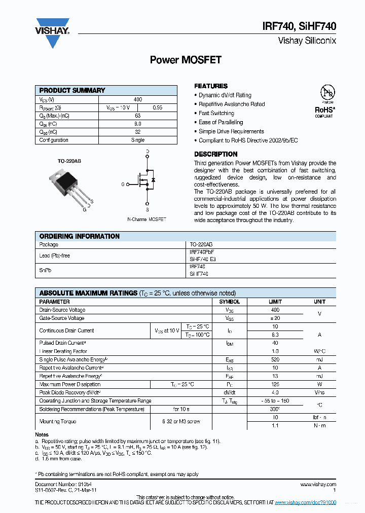 SIHF740_7861866.PDF Datasheet