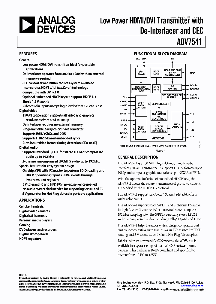 ADV7541_7865099.PDF Datasheet