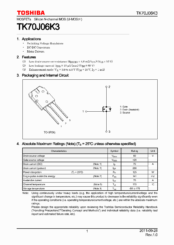 TK70J06K3_7873209.PDF Datasheet