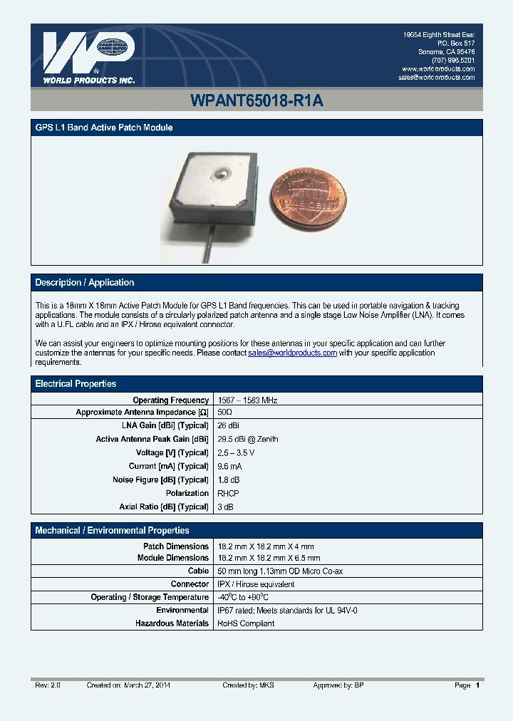 WPANT65018-R1A_8258708.PDF Datasheet