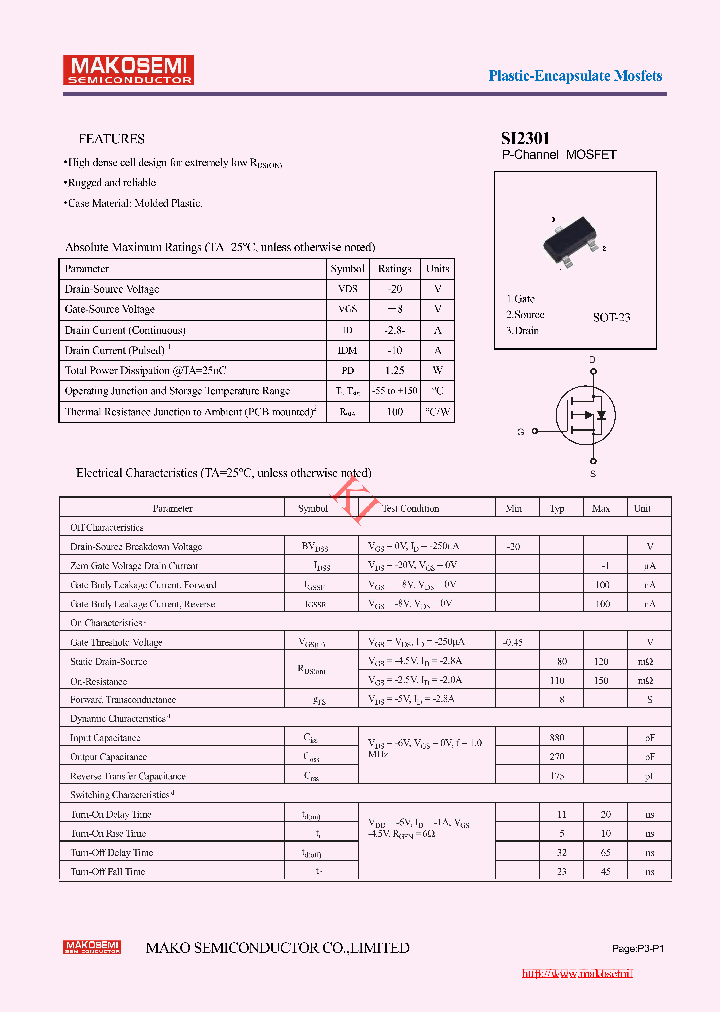 SI2301_8276835.PDF Datasheet