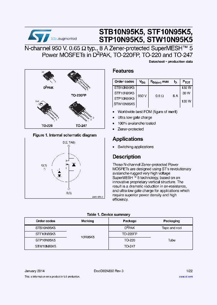 STW10N95K5_8281145.PDF Datasheet
