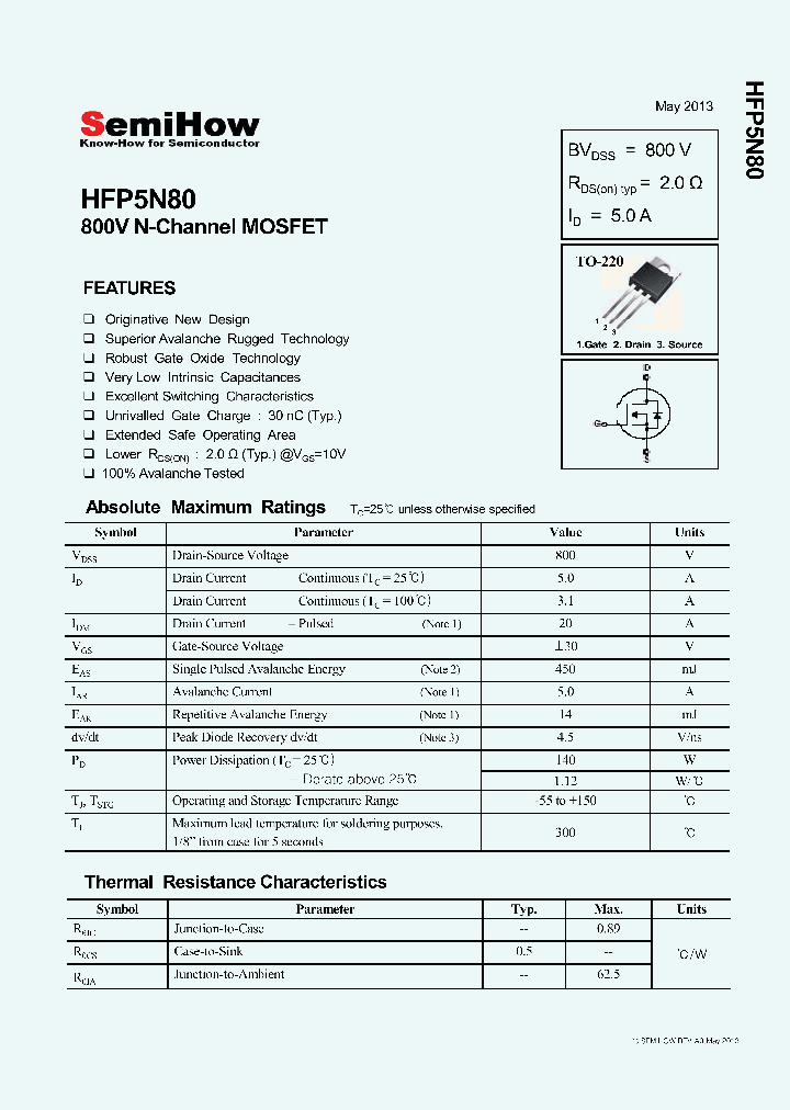HFP5N80_8281759.PDF Datasheet