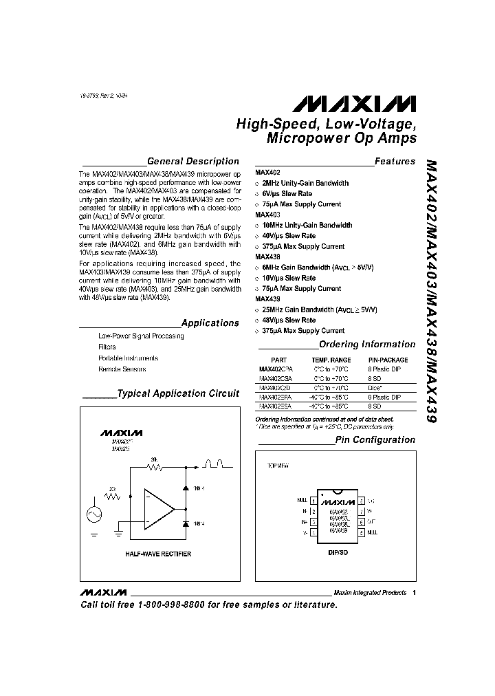 MAX402CSA_7884211.PDF Datasheet