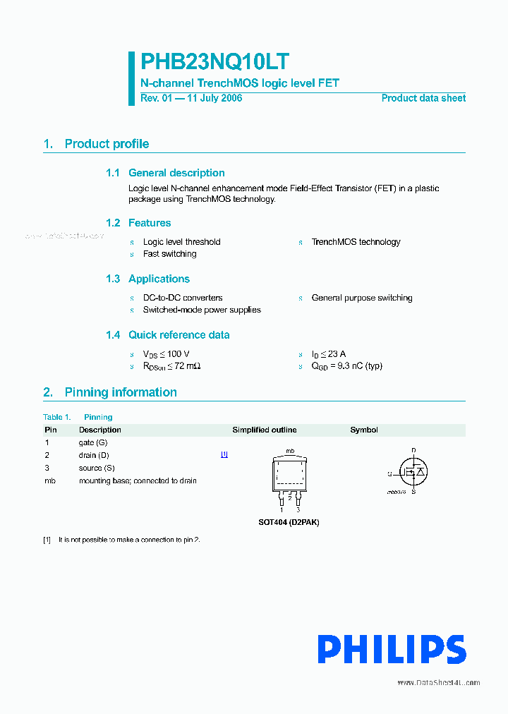 PHB23NQ10LT_7886245.PDF Datasheet