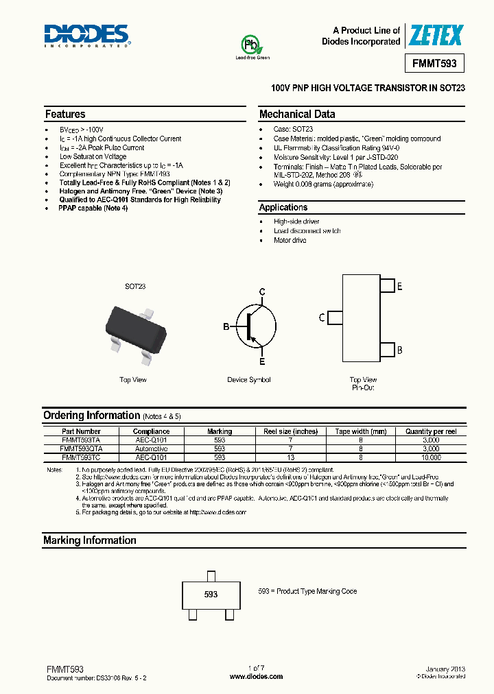 FMMT593TA_8284957.PDF Datasheet