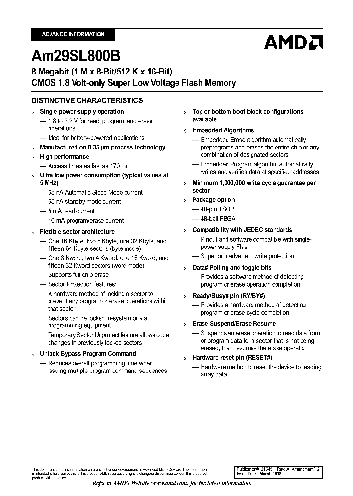 AM29SL800BB-200FCB_8285268.PDF Datasheet