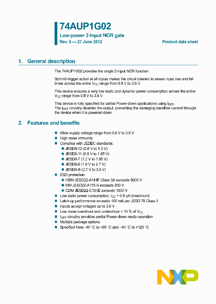 74AUP1G02GW_8286609.PDF Datasheet