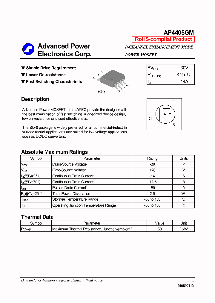 AP4405GM-14_8286637.PDF Datasheet