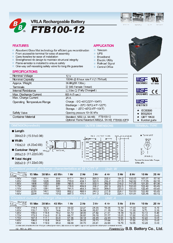 FTB100-12_8287385.PDF Datasheet