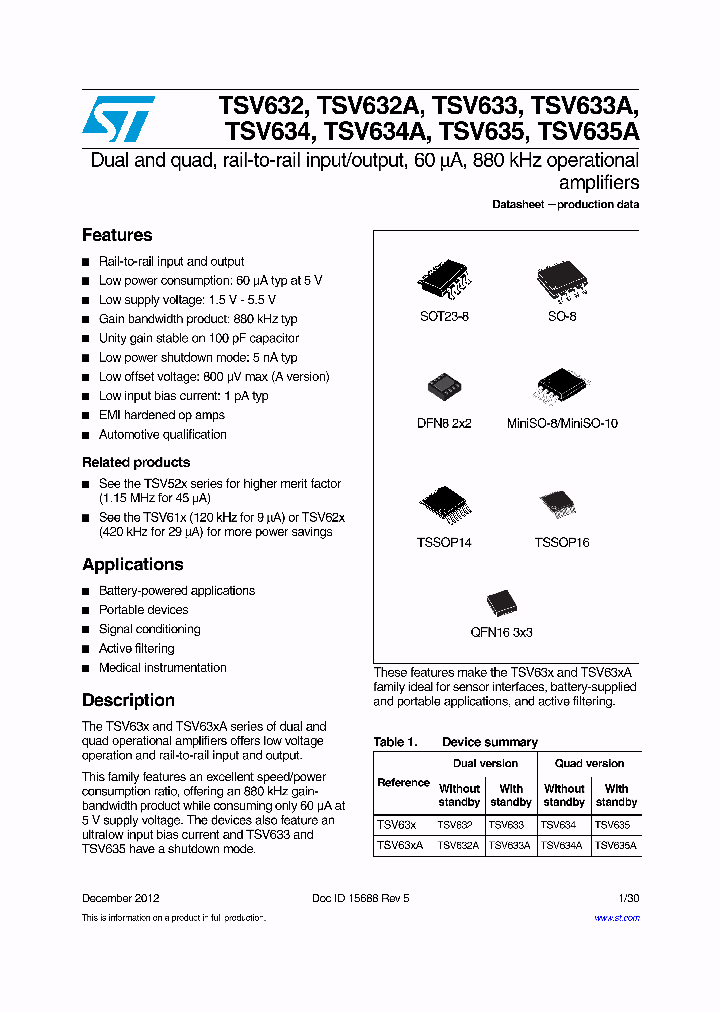 TSV632AIQ2T_8287365.PDF Datasheet