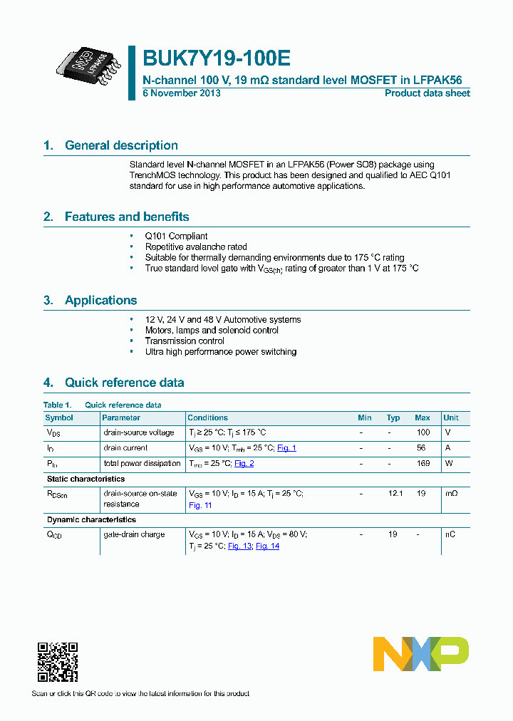 BUK7Y19-100E_8290106.PDF Datasheet
