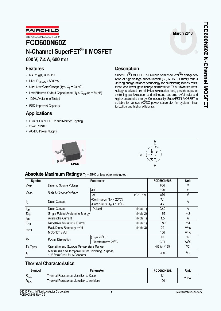 FCD600N60Z_8291490.PDF Datasheet