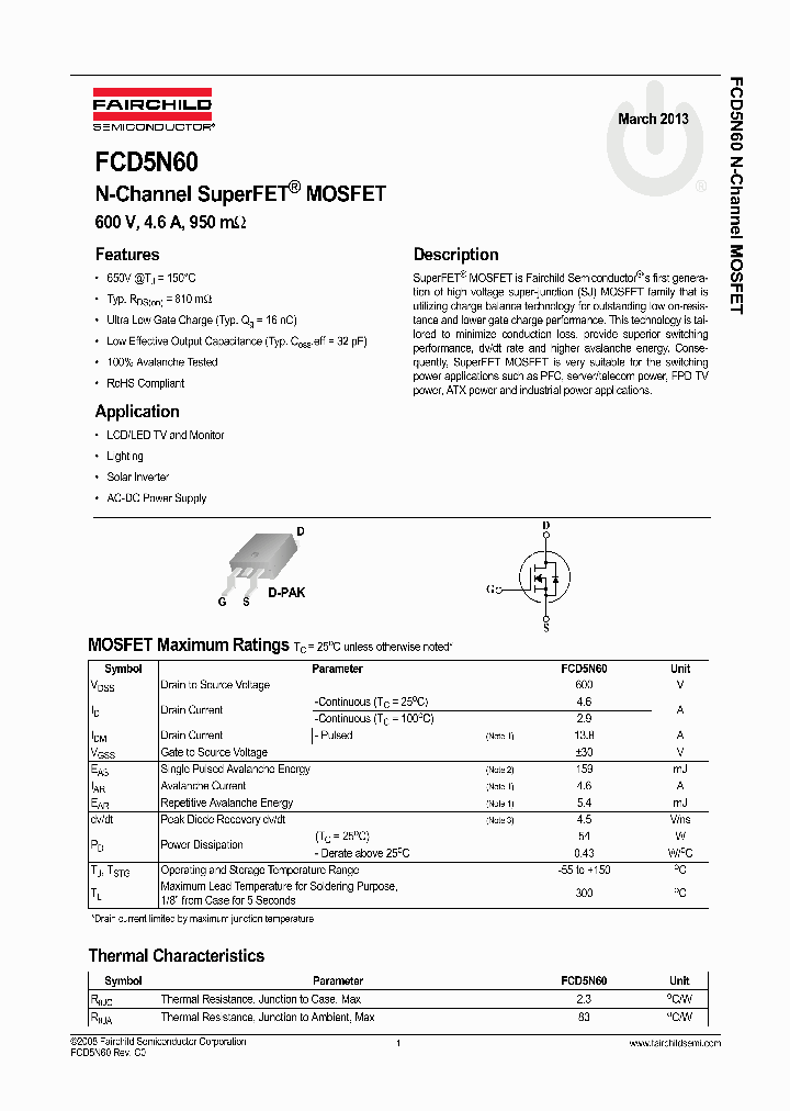 FCD5N60_8291489.PDF Datasheet