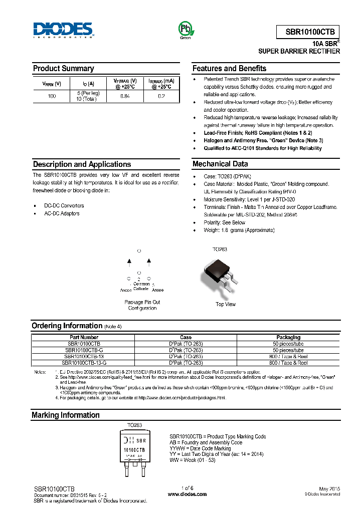 SBR10100CTB_8292640.PDF Datasheet