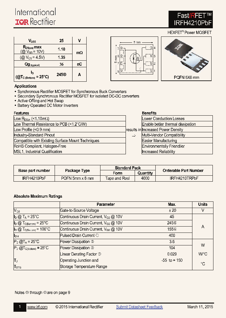 IRFH4210PBF_8292990.PDF Datasheet