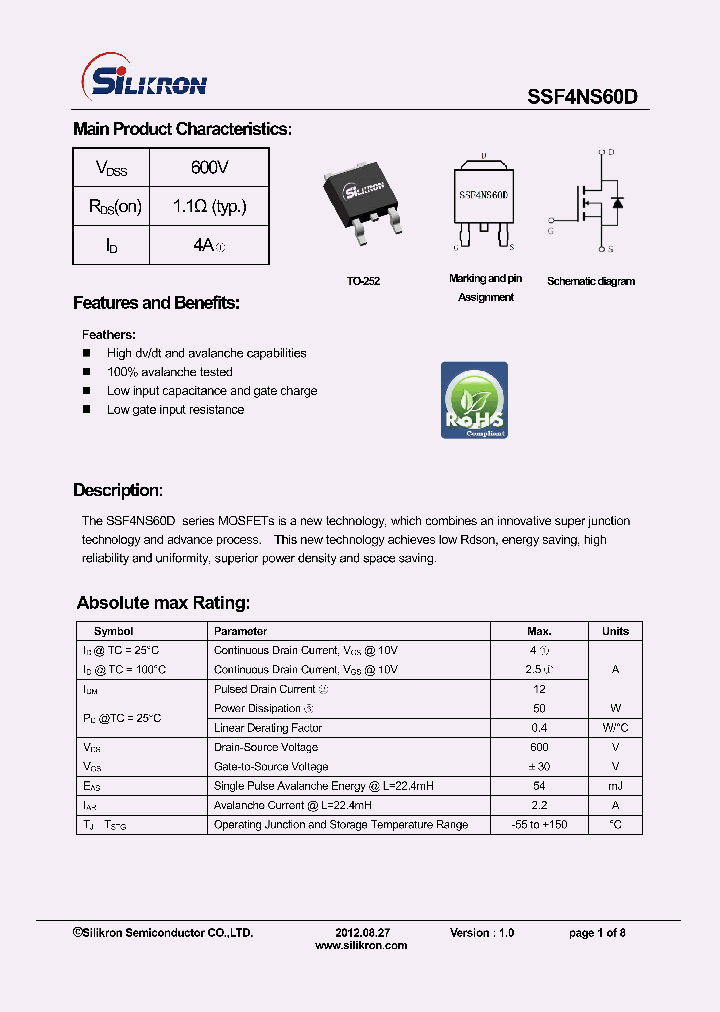 SSF4NS60D_8293630.PDF Datasheet