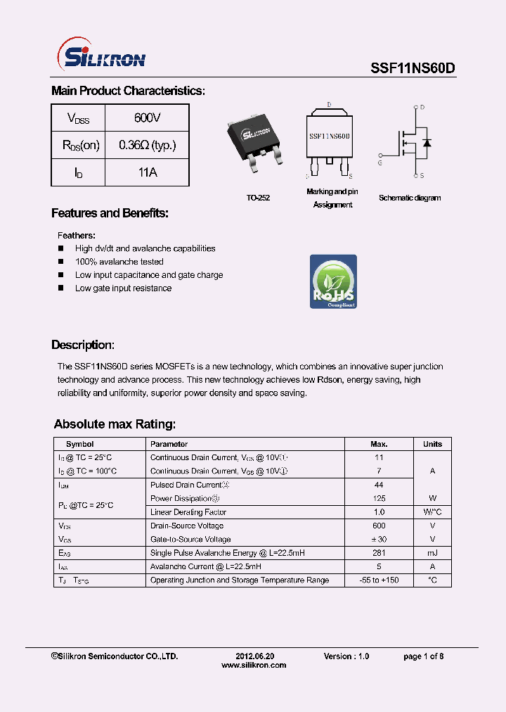 SSF11NS60D_8293631.PDF Datasheet