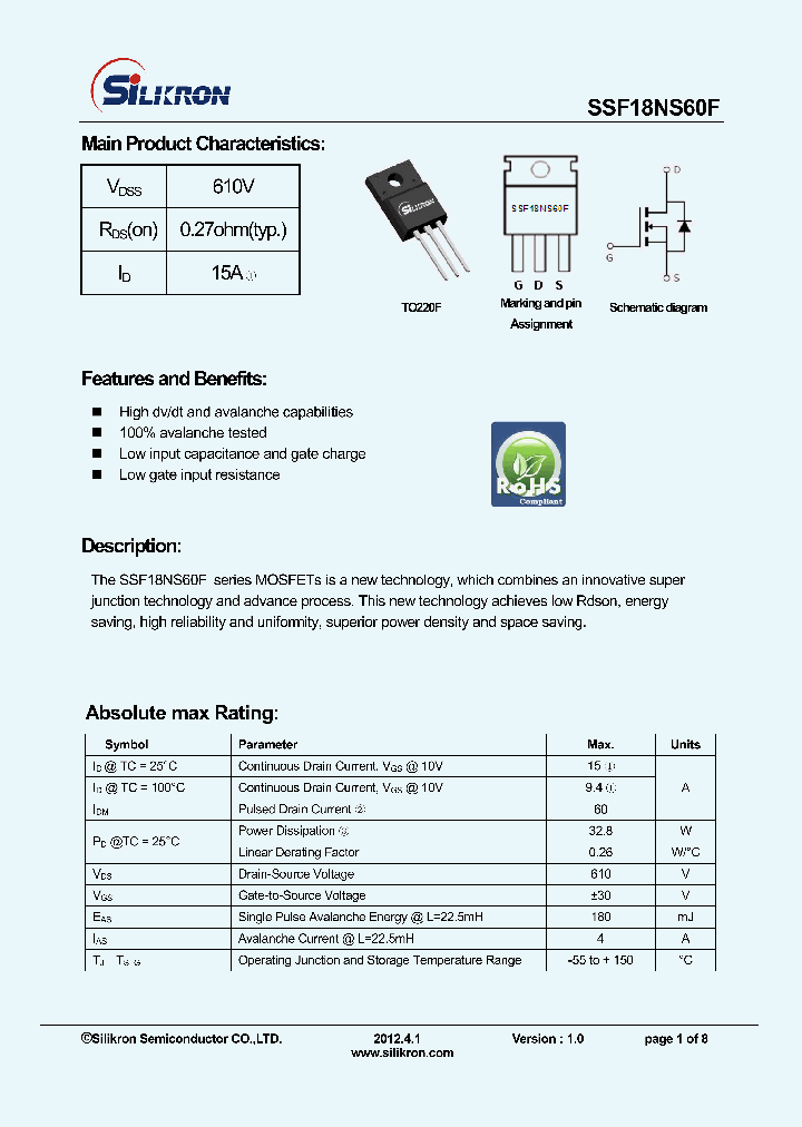 SSF18NS60F_8293636.PDF Datasheet