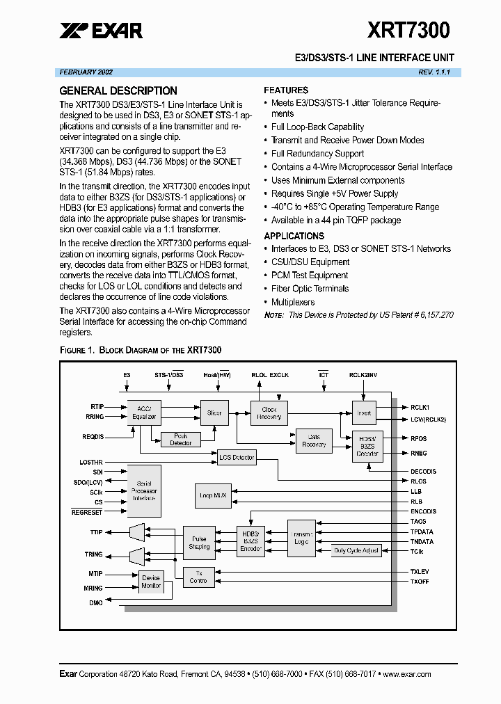 XRT7300_8294750.PDF Datasheet
