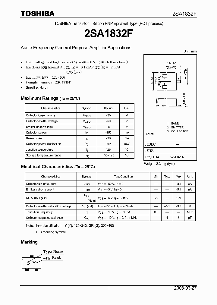 2SA1832F_8296030.PDF Datasheet