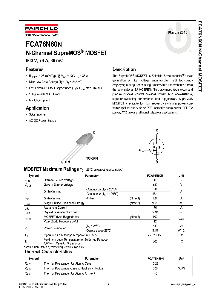 FCA76N60N_8297817.PDF Datasheet