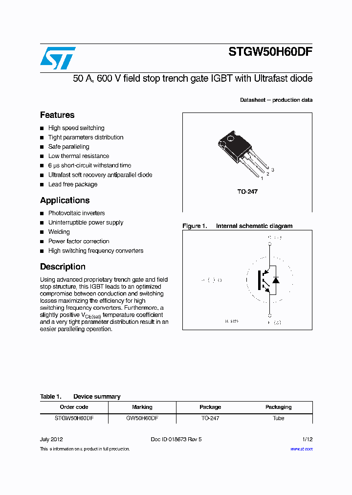 STGW50H60DF_8297938.PDF Datasheet