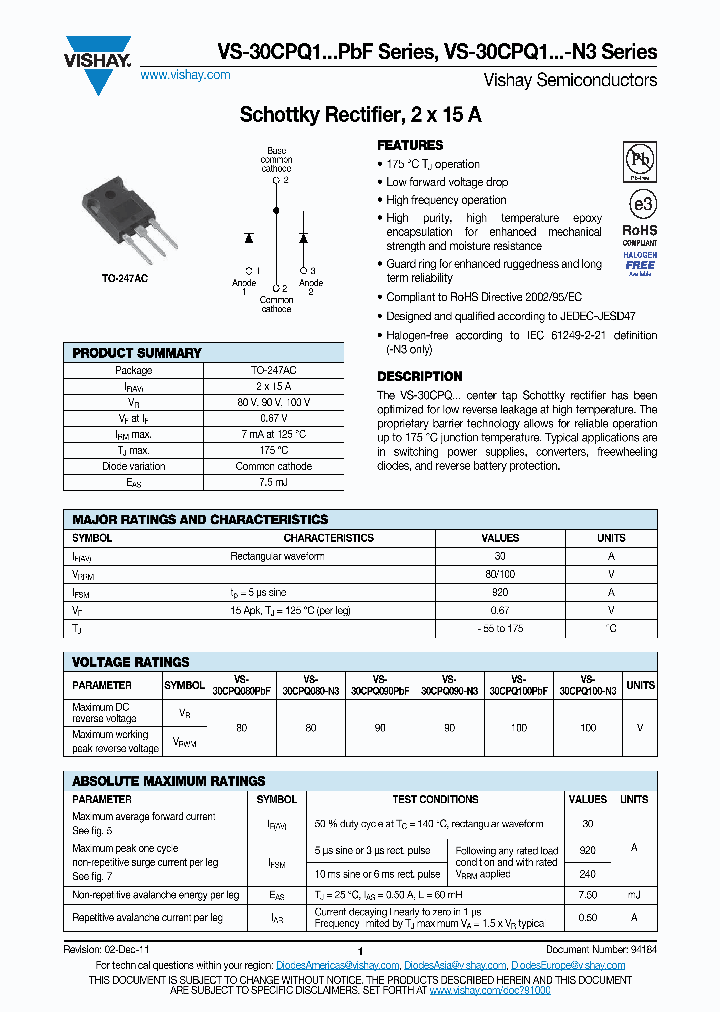 VS-30CPQ100-N3_8299640.PDF Datasheet