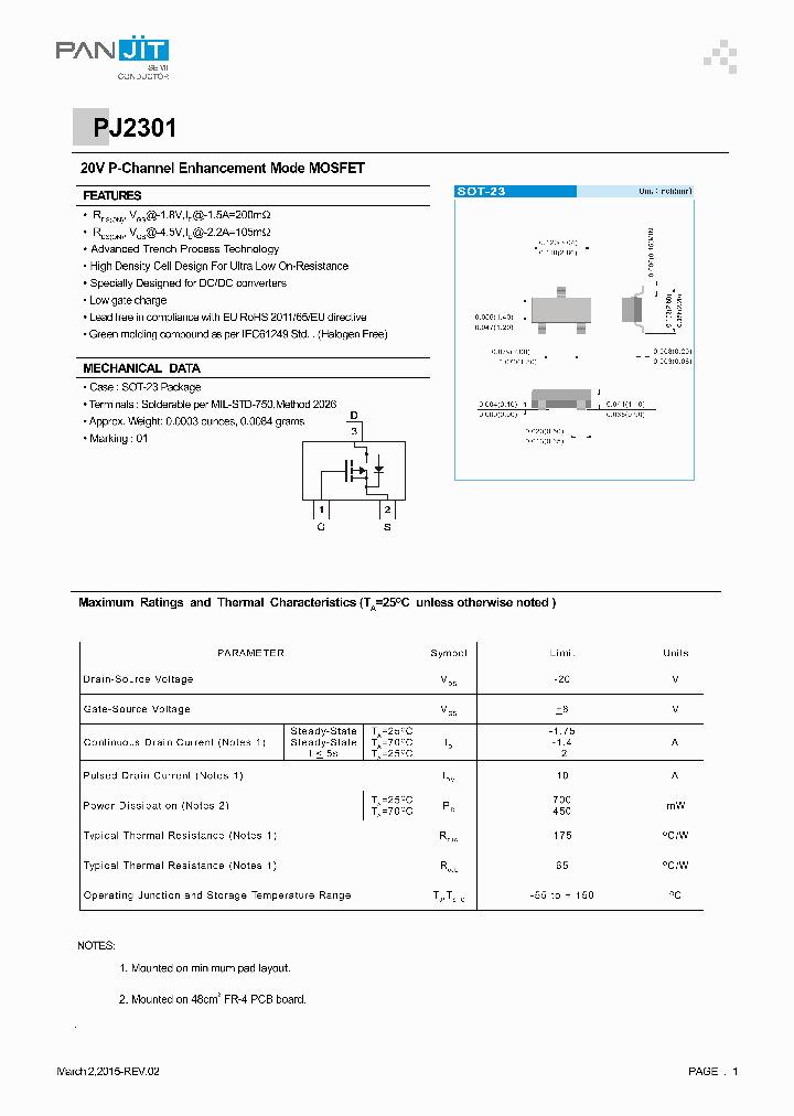 PJ2301_8300243.PDF Datasheet
