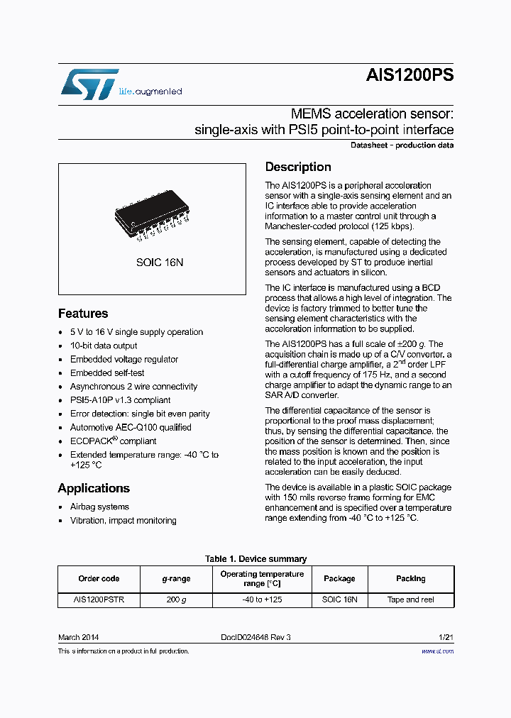 AIS1200PS_8300594.PDF Datasheet
