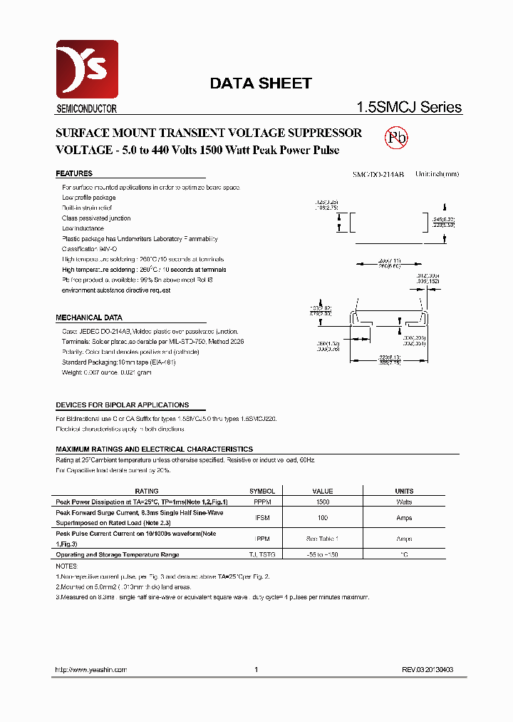 15SMCJ40_8302948.PDF Datasheet
