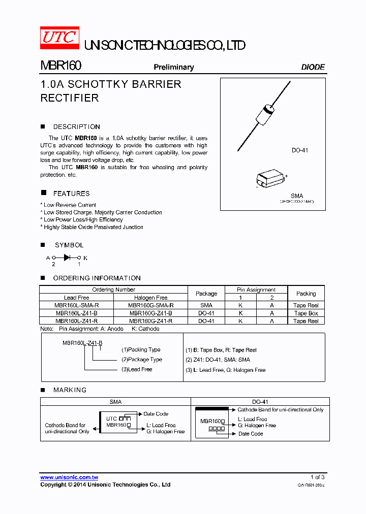 MBR160_8304525.PDF Datasheet