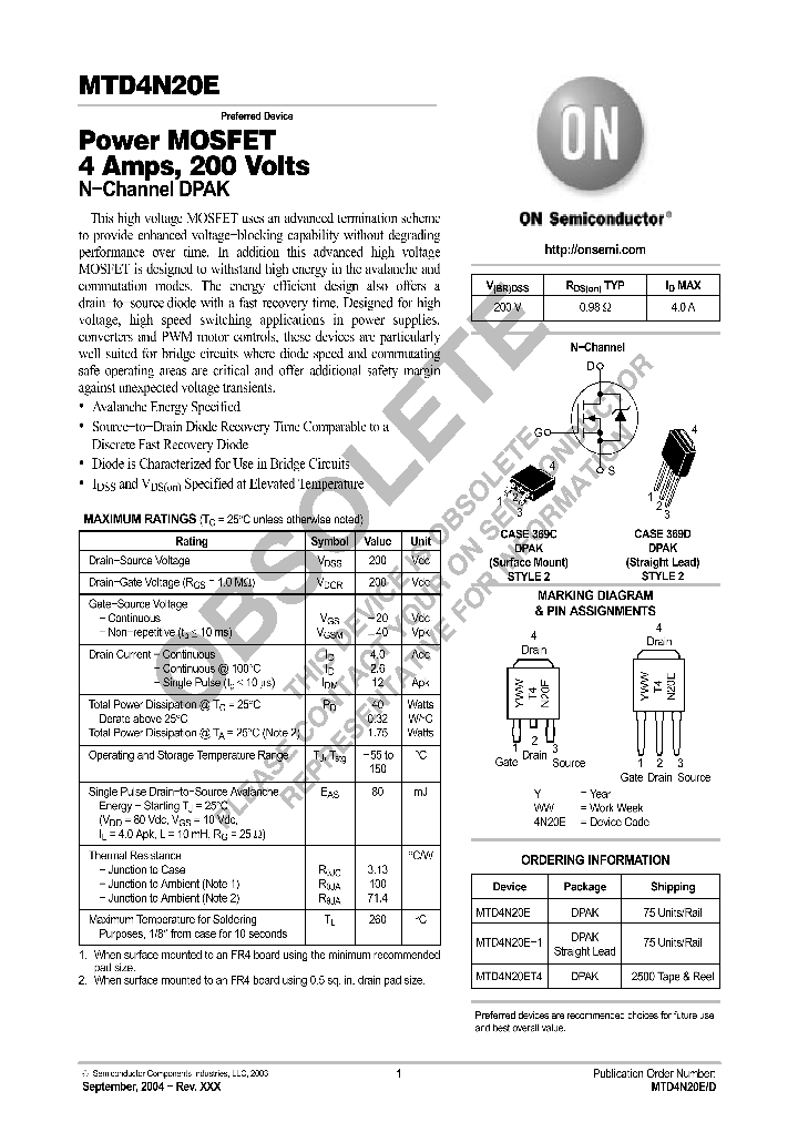 MTD4N20E_8308330.PDF Datasheet