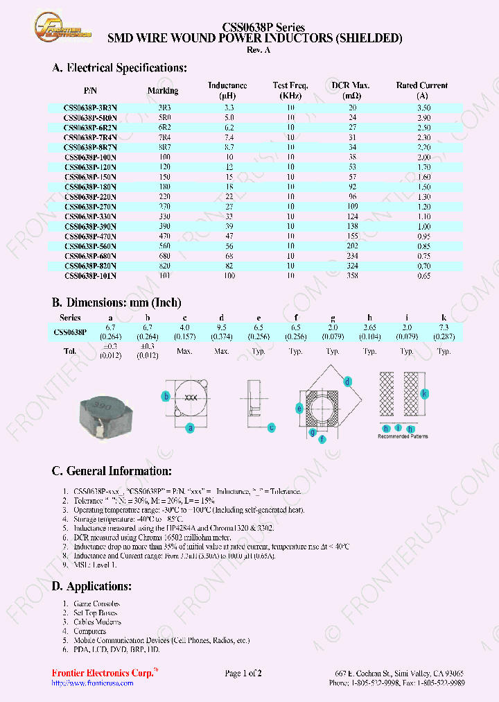 CSS0638P-100N_8309778.PDF Datasheet