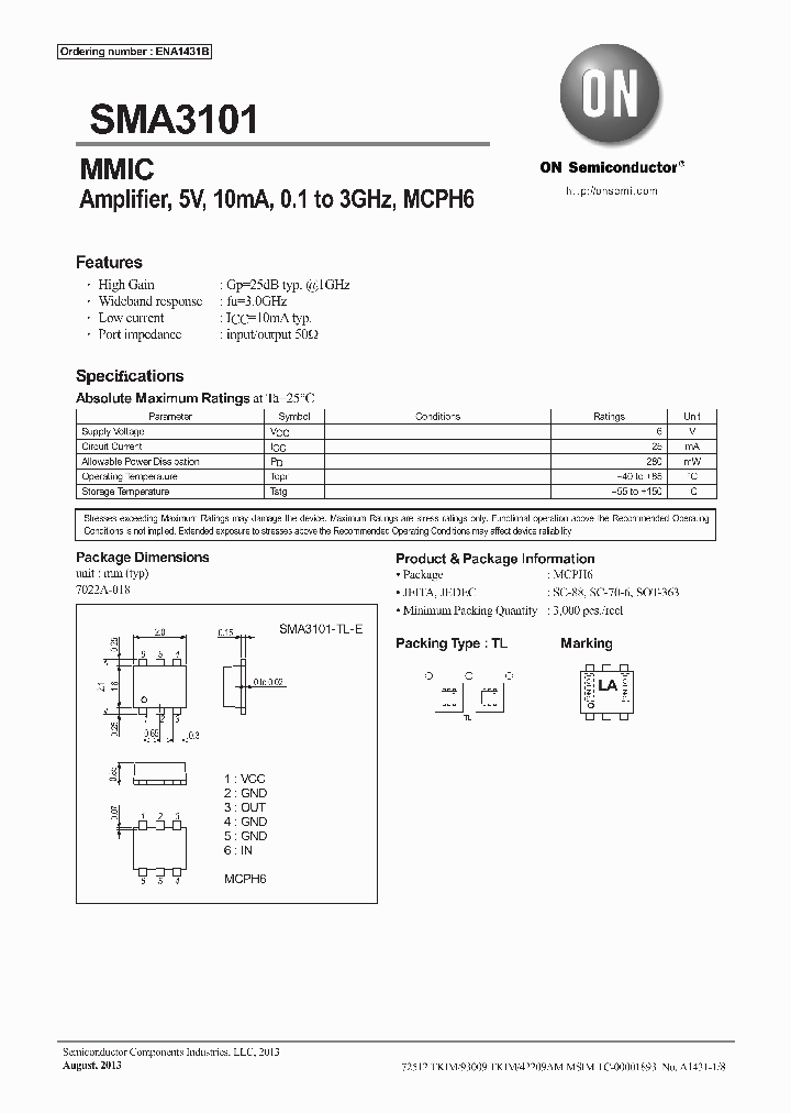 SMA3101-TL-E_8311353.PDF Datasheet