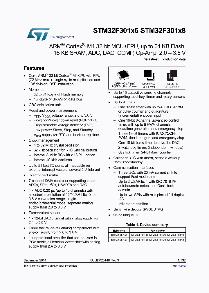 STM32F301K8_8312104.PDF Datasheet