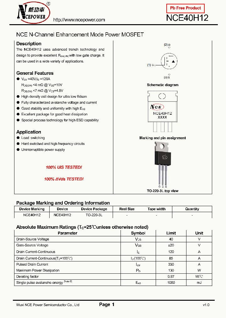 NCE40H12_8312343.PDF Datasheet
