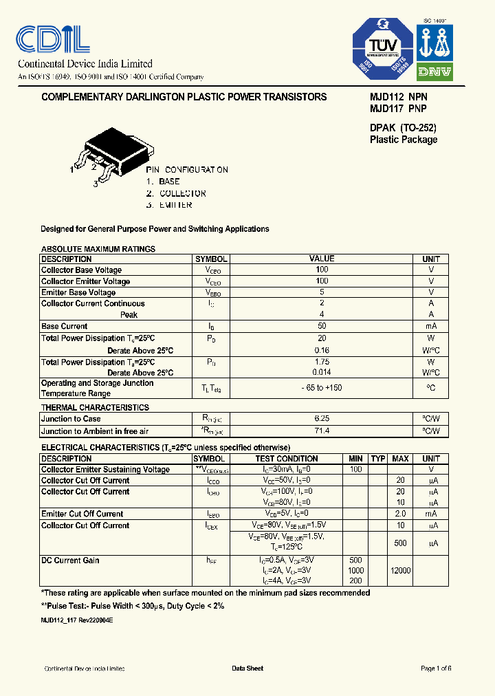 MJD112_8313963.PDF Datasheet