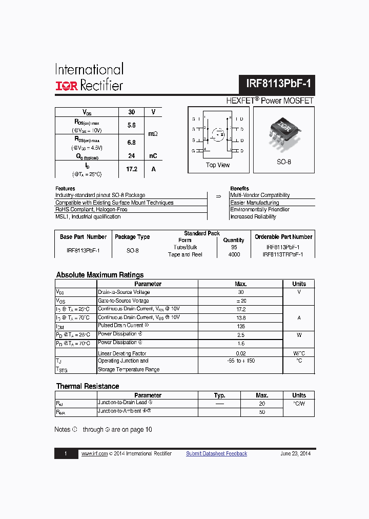 IRF8113PBF-1_8314112.PDF Datasheet