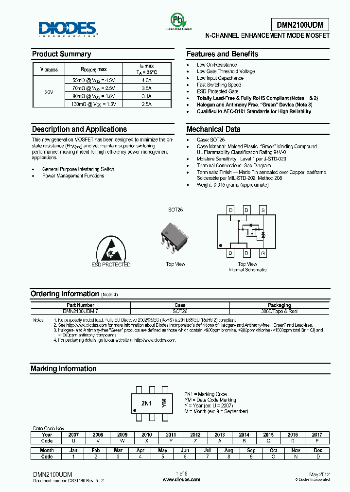 DMN2100UDM_8315031.PDF Datasheet
