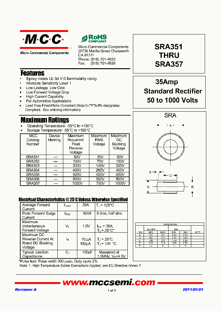 SRA351_8315580.PDF Datasheet
