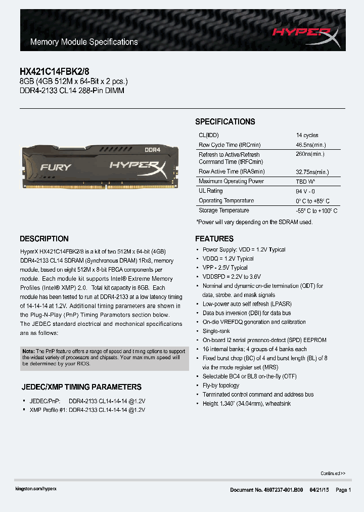 HX421C14FBK2-8_8317740.PDF Datasheet