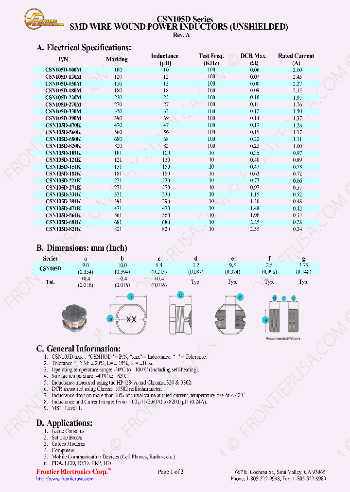 CSN105D-100M_8320742.PDF Datasheet