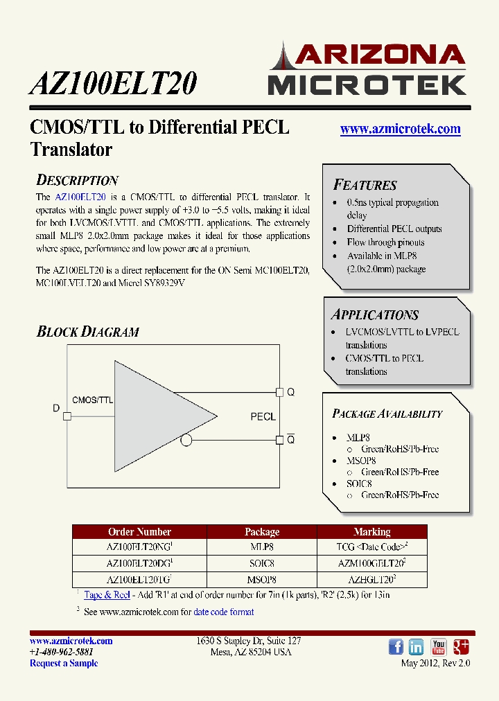AZ100ELT20-12_8323631.PDF Datasheet
