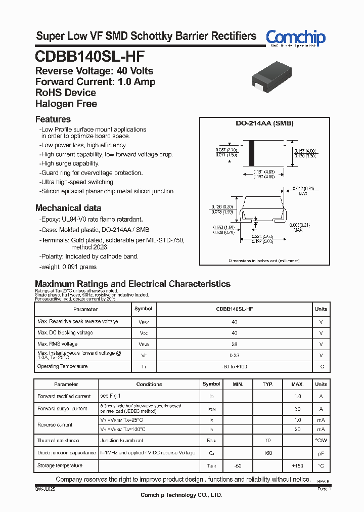 CDBB140SL-HF_8325805.PDF Datasheet